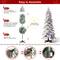 7.5ft. Pre-Lit Flocked Rotating Slim Spruce Artificial Christmas Tree, Color Changing LED Lights